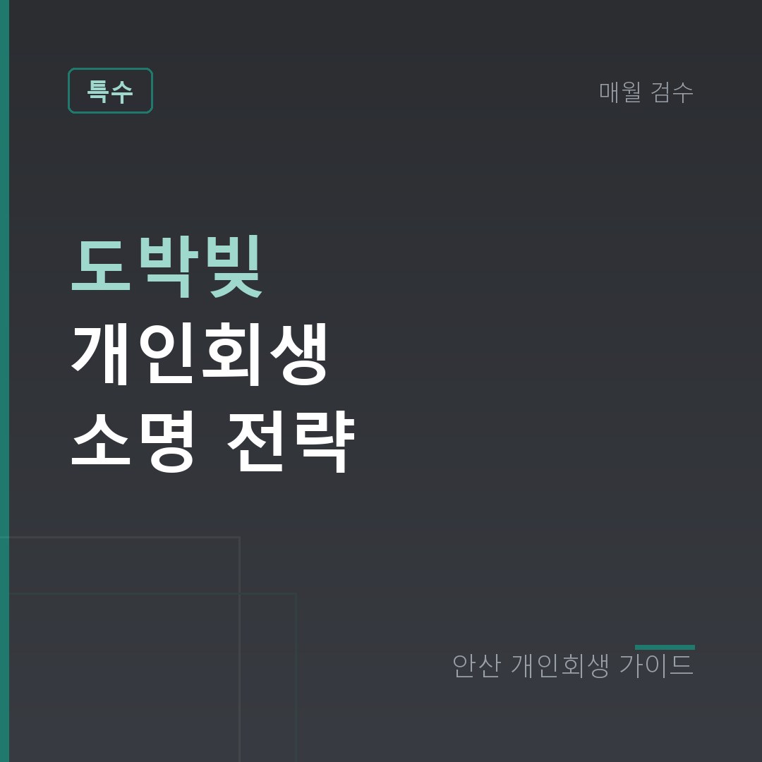 안산 개인회생 도박빚 개인회생 소명 전략