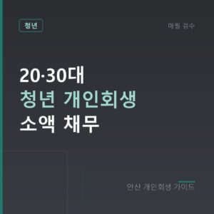 안산 개인회생 20·30대 청년 개인회생 소액 채무