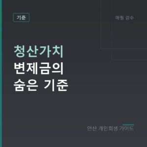 안산 개인회생 청산가치 변제금의 숨은 기준
