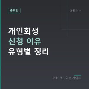 안산 개인회생 개인회생 신청 이유 유형별 정리