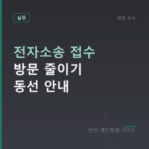 안산 개인회생 전자소송 접수 방문 줄이기 동선 안내