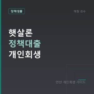 안산 개인회생 햇살론 정책대출 개인회생